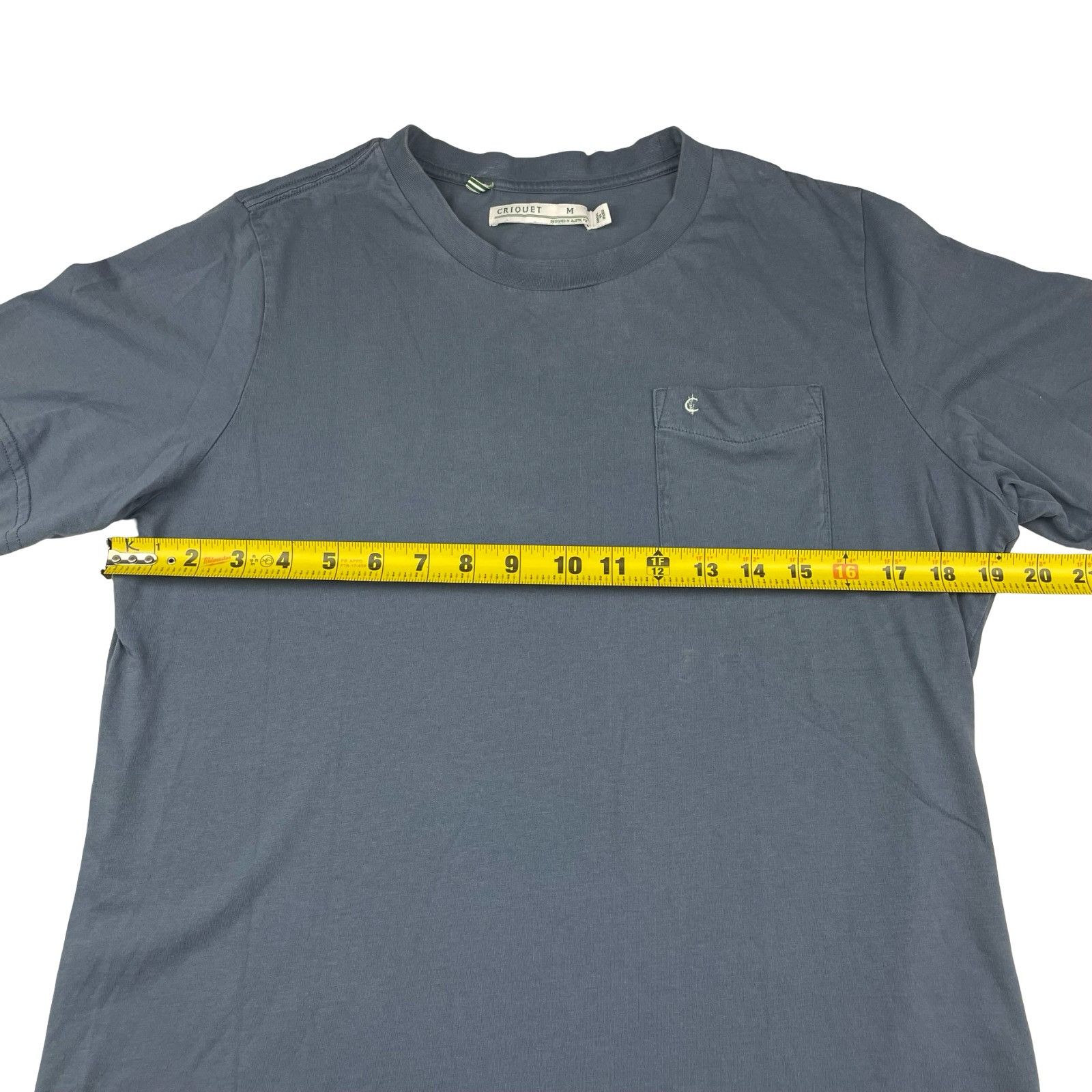 Criquet Criquet Men’s 100% Pima Cotton S/S Pocket T-Shirt Blue • Med Size US M / EU 48-50 / 2 - 7 Thumbnail