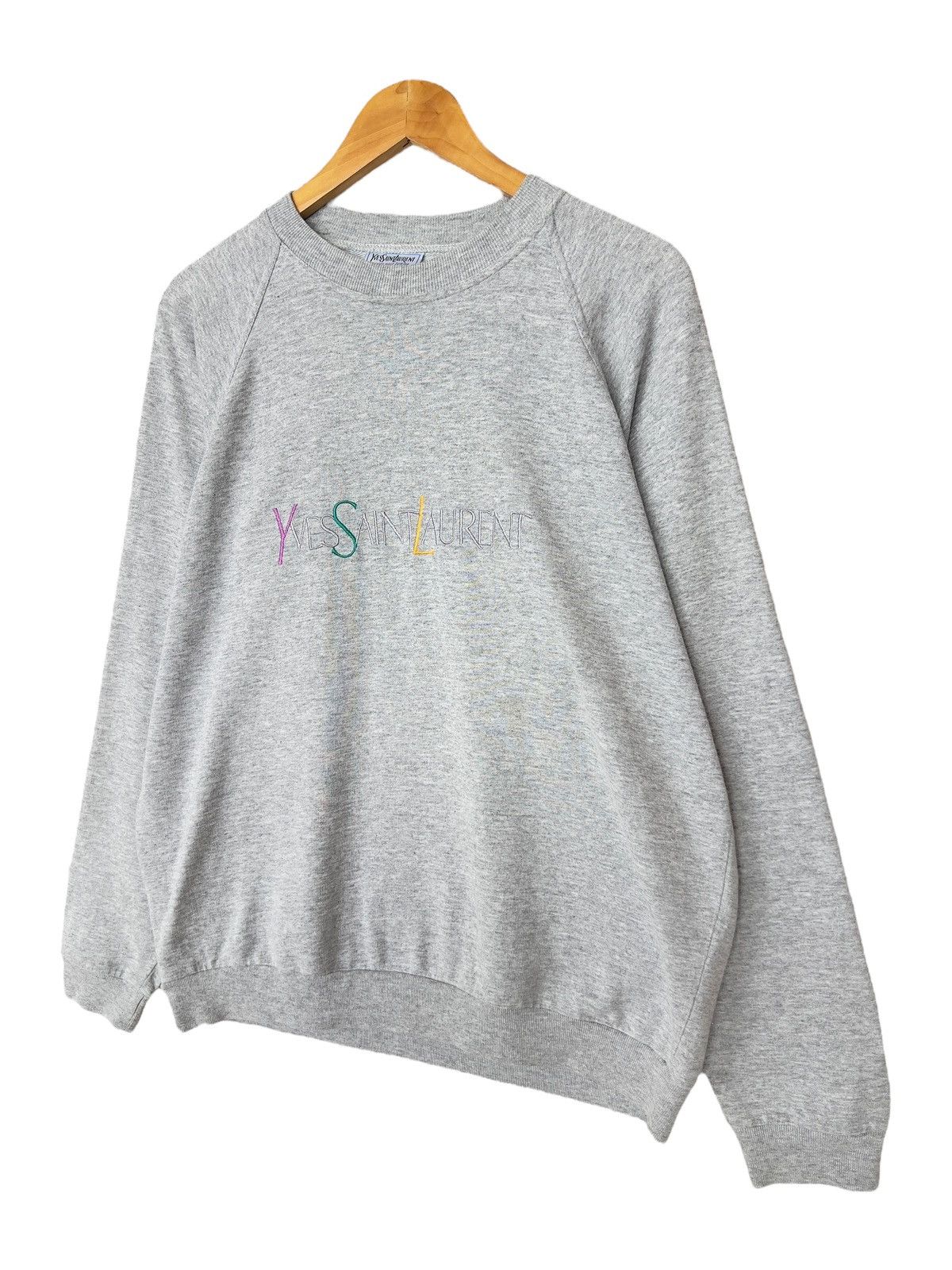 Yves Saint Laurent Vintage 90s YSL Yves Saint Laurent Spellout Sweatshirt Size US L / EU 52-54 / 3 - 2 Thumbnail