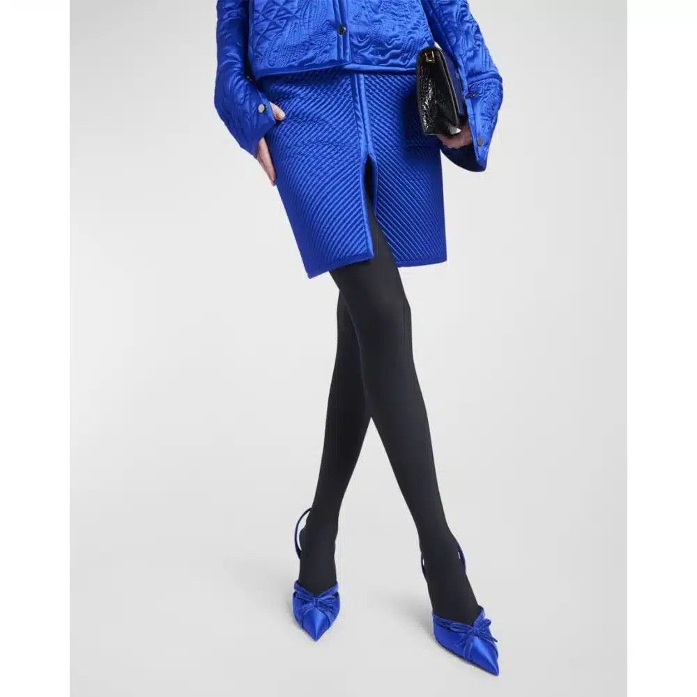 Tom Ford o1loc1c1024 GC5694 Pinstripe Quilted Satin Skirt in Blue Size 25" / US 0 / IT 36 - 3 Thumbnail