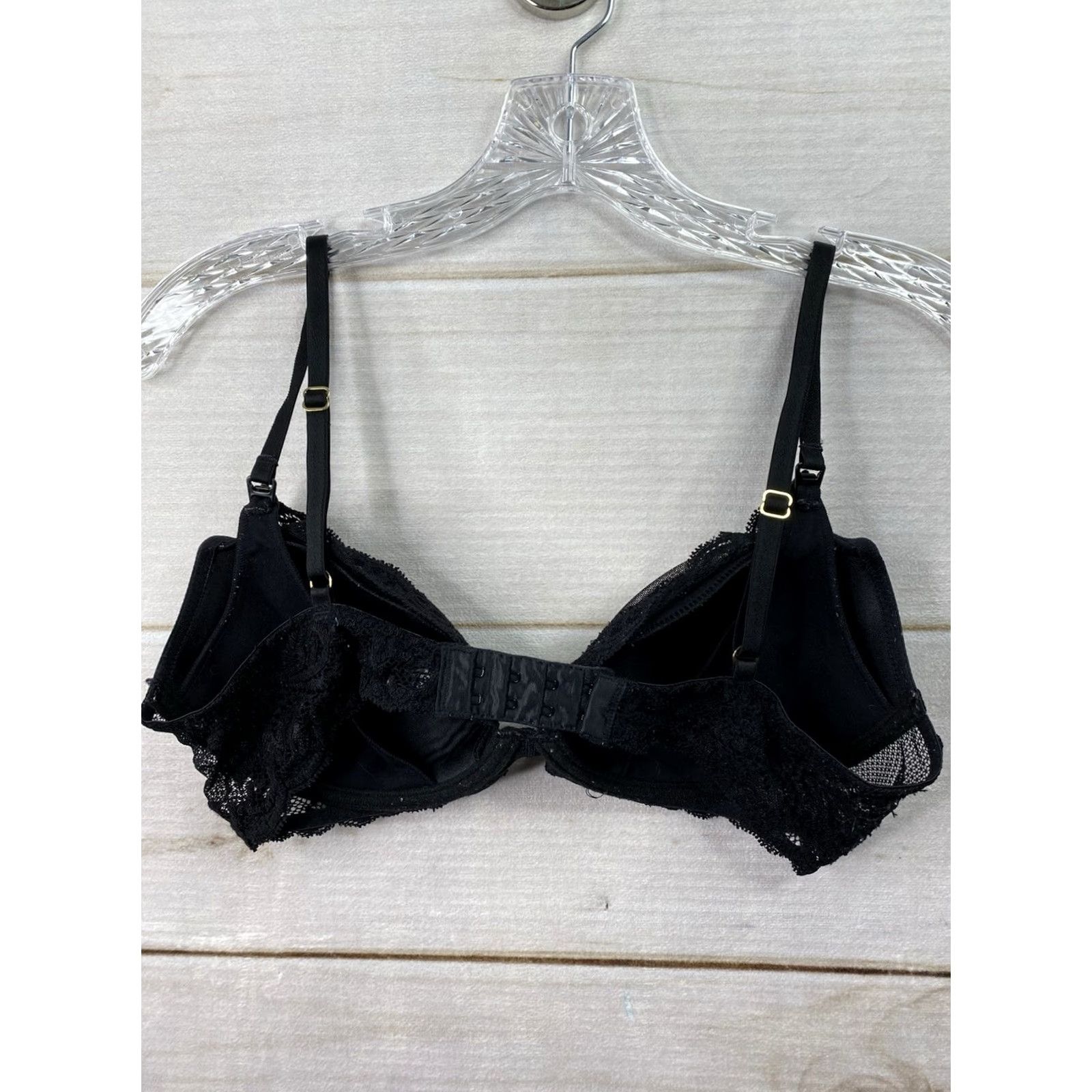 Vintage Natori Nursing Bra 36C Black Lace Underwire Adjustable Padded Shirt Women Maternity Size ONE SIZE - 4 Thumbnail