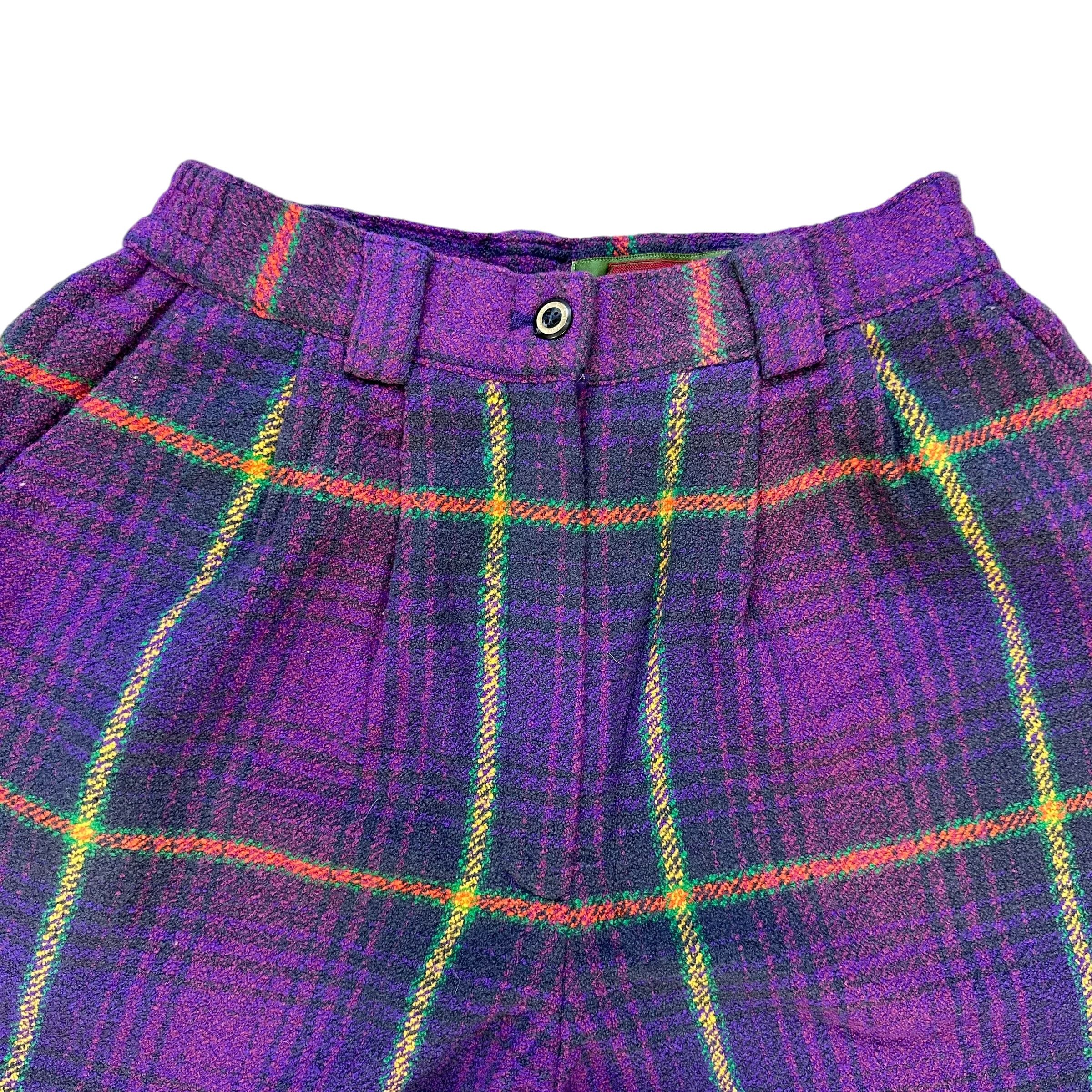 Kenzo KENZO Checked Purple Shorts Elastic Waist W23-26 #A61-1406 Size 26" / US 2 / IT 38 - 2 Thumbnail