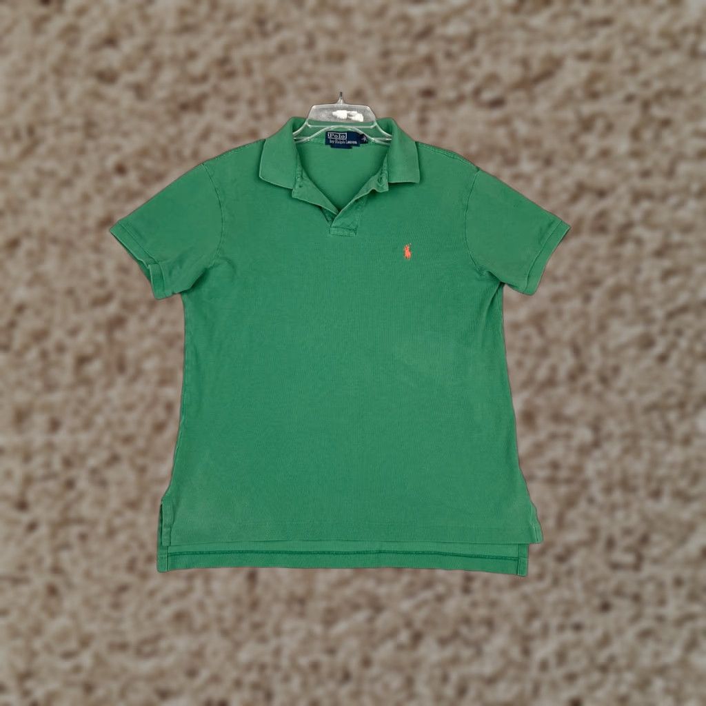 Ralph Lauren VINTAGE Ralph Lauren Polo Shirt Men Green 100% Cotton Large Regular Fit Polo Shirt Short Sleeve Classic Logo, Embroidered, Button Collar Mens Size US L / EU 52-54 / 3 - 1 Thumbnail