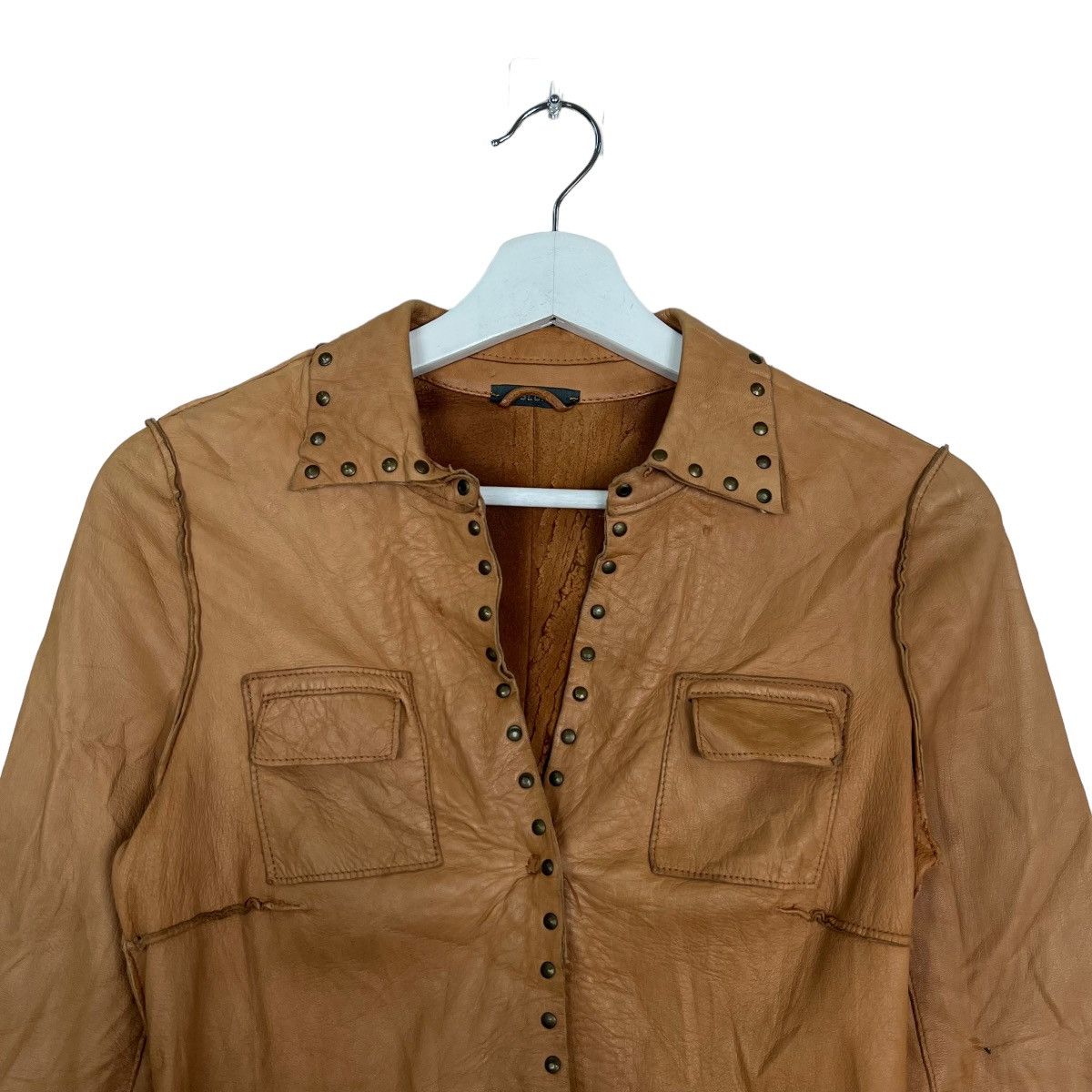 Designer 🔥 BLUR LEATHER JACKET MADE IN ITALY Size US XS / EU 42 / 0 - 3 Thumbnail