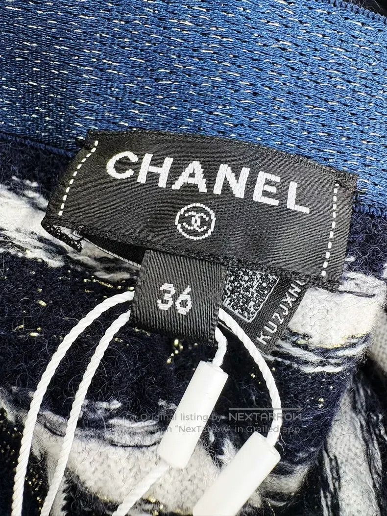 Chanel Chanel 22B spring and summer blue and white gold striped k Size 24" / US 00 / IT 34 - 5 Thumbnail