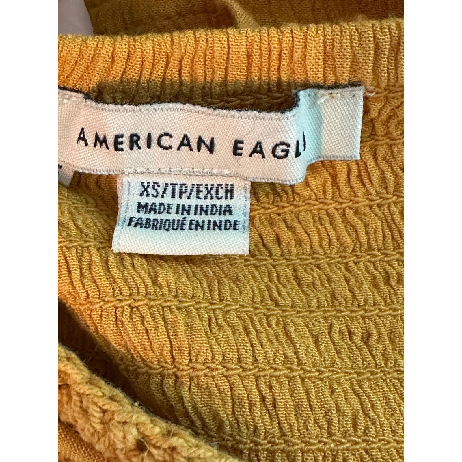 American Eagle Outfitters American Eagle mustard yellow crochet boho blouse size XS Size XS / US 0-2 / IT 36-38 - 3 Thumbnail