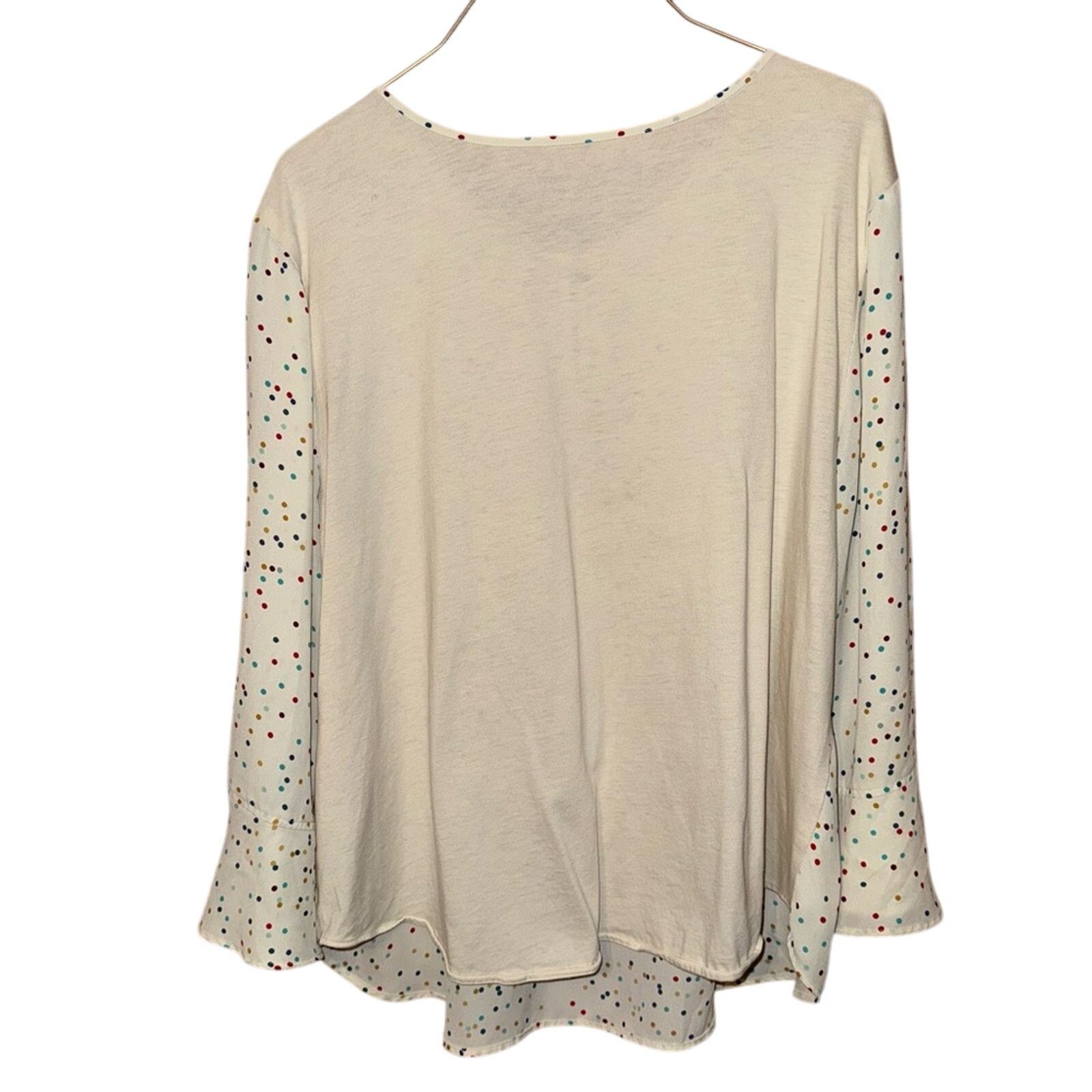 Van Heusen Van Heusen White Relaxed Blouse with Bishop Sleeves Size XL / US 12-14 / IT 48-50 - 2 Thumbnail
