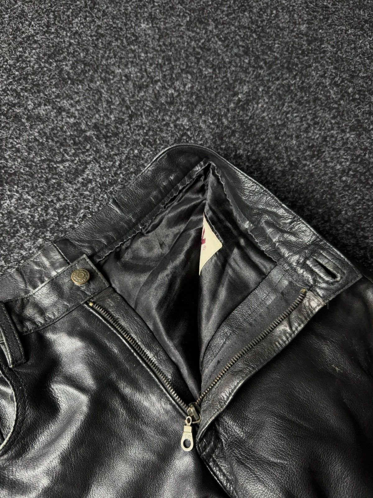 Leather Y2K Vintage Leather Pants Opium Style Alt Biker USA Rare Size US 28 / EU 44 - 12 Thumbnail