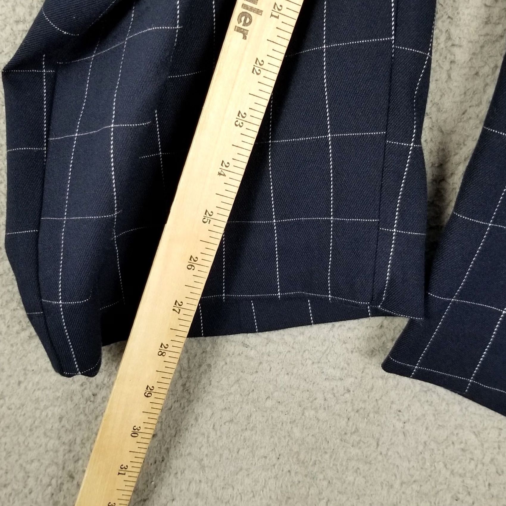 Vintage Lane Bryant Pants 26 Career Drape Relaxed Ankle Navy Blue Window Pane Trousers Size 26" / US 2 / IT 38 - 5 Thumbnail