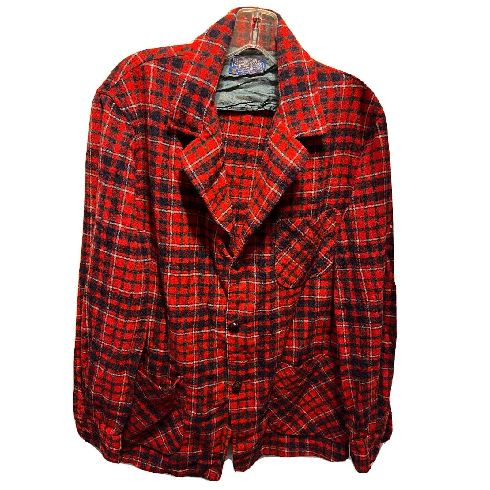 Pendleton Pendleton VTG Men’s M Red Plaid Wool Button Flannel Jacket Size US M / EU 48-50 / 2 - 1 Thumbnail