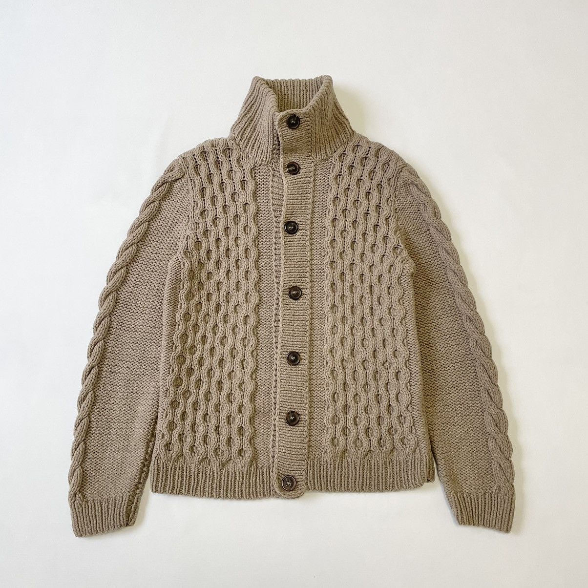 Maison Margiela A/W 09 Honeycomb Knit Wool Cardigan Size US M / EU 48-50 / 2 - 1 Thumbnail