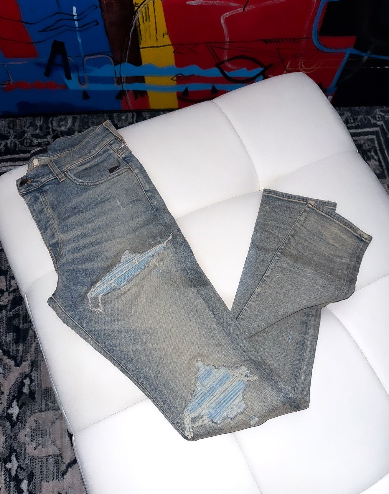 Amiri Amiri sky blue patch mx1 jeans 32 Size US 32 / EU 48 - 3 Thumbnail