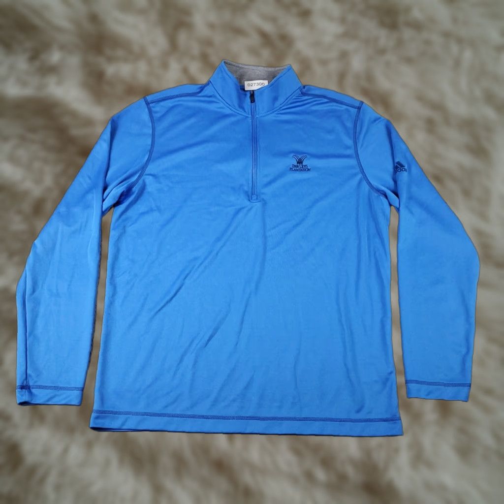 Adidas Adidas Sweater Mens Medium Blue 1/4 Zip Up Pullover Sweatshirt Knitted Zip Mock Neck Casual Lightweight Sports Modern Regular Fit Size US M / EU 48-50 / 2 - 1 Thumbnail