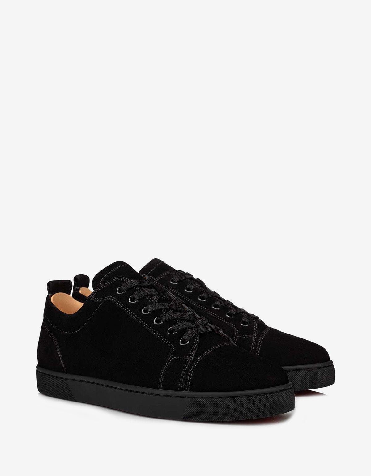 image of Christian Louboutin Louis Junior Black Suede Trainers Shoes, Men's (Size 12)