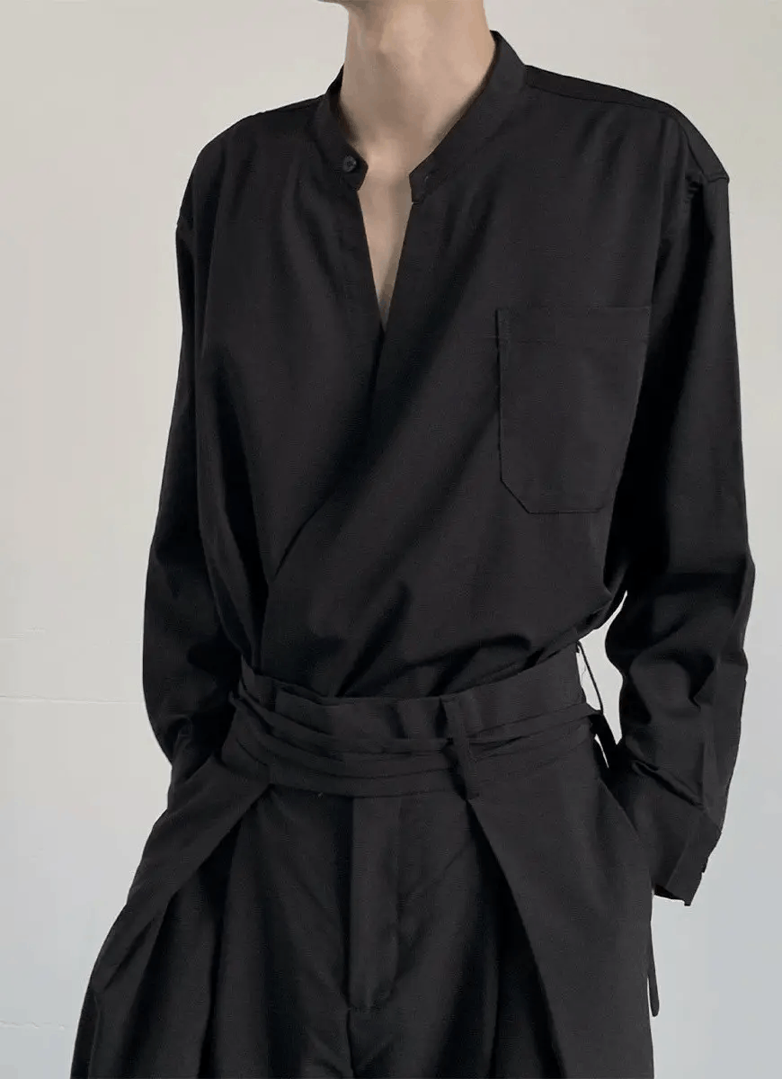 Japanese Brand × Vintage Cleanfit retro fashion wrap shirt Size US XL / EU 56 / 4 - 1 Thumbnail