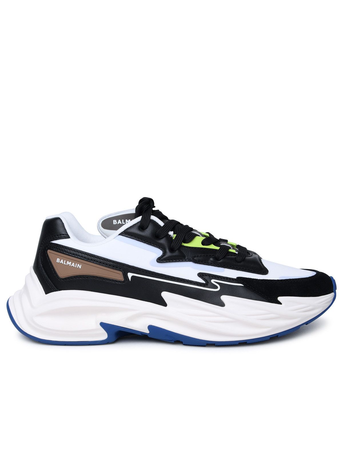 image of Balmain 'run-Row' Multicolor Leather And Nylon Sneakers, Men's (Size 10)