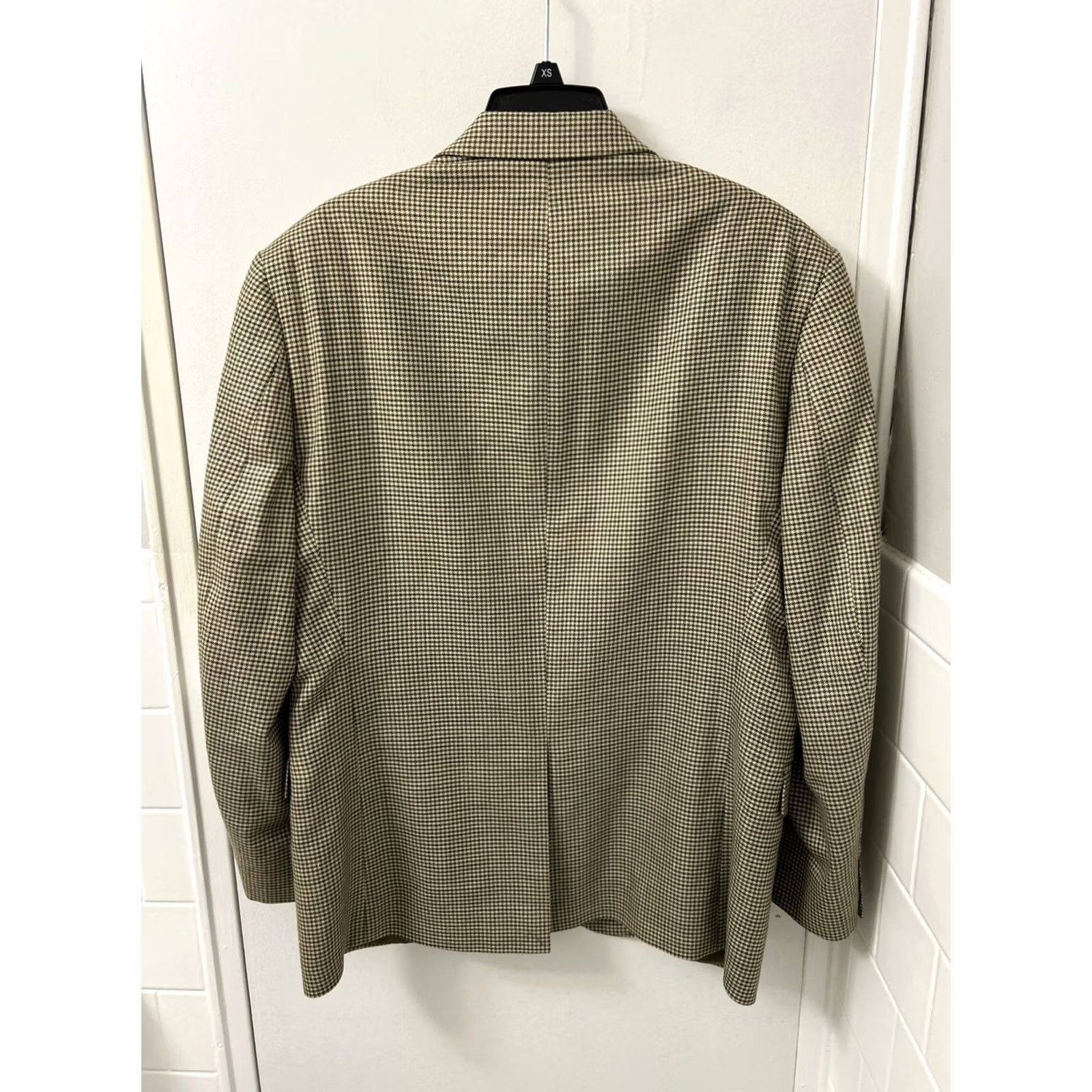 Ralph Lauren VINTAGE Lauren Ralph Lauren Blazer Mens 40S Brown Houndstooth Wool Silk Blend Jacket Coat Regular Notch Two-Button Front Size 40R - 7 Thumbnail