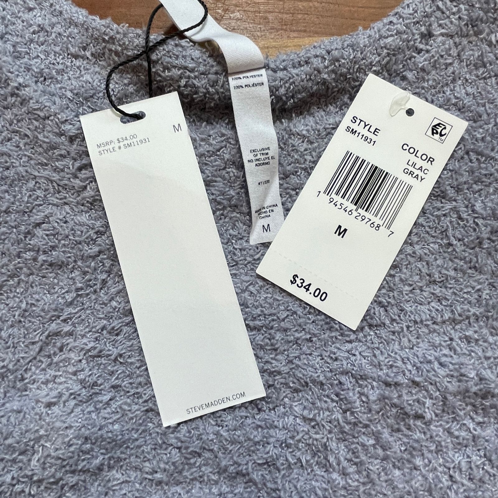 Steve Madden Steve Madden Women's Chenille Sleep Tank Top lilac grey M Size M / US 6-8 / IT 42-44 - 2 Thumbnail