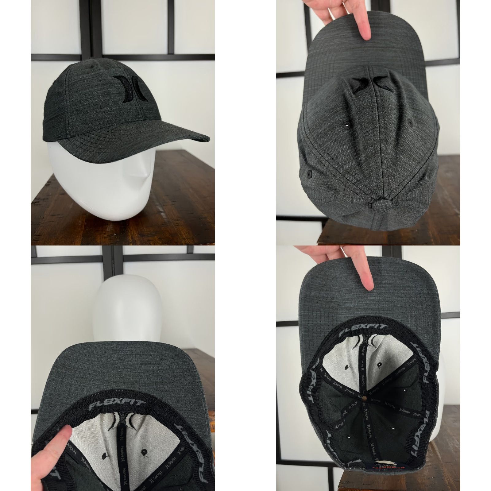 Hurley Hurley Hat Cap Fitted Adult Small Medium Gray Polyester Blend Flexfit Skate Mens Baseball Cap Size ONE SIZE - 8 Thumbnail