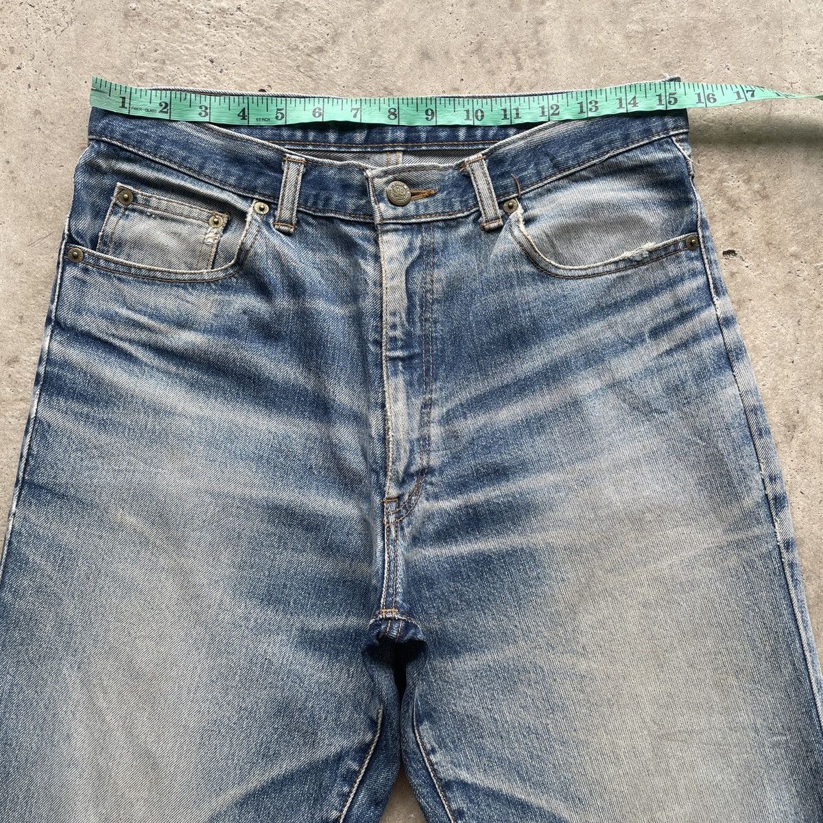 Japanese Brand Vintage Japanese StoneWash Distressed Jeans Faded Denim Pant Size US 31 - 5 Thumbnail
