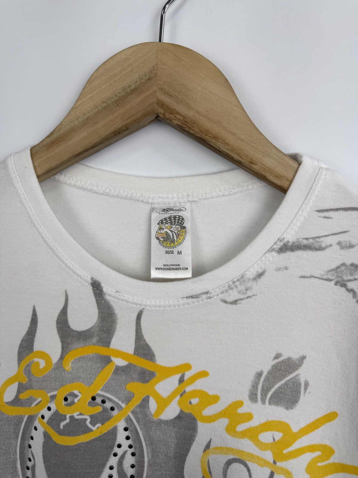 Ed Hardy 🇺🇸💀 Vintage Ed Hardy Skull Rhinestone Christian Audigier Tee Size US M / EU 48-50 / 2 - 7 Thumbnail