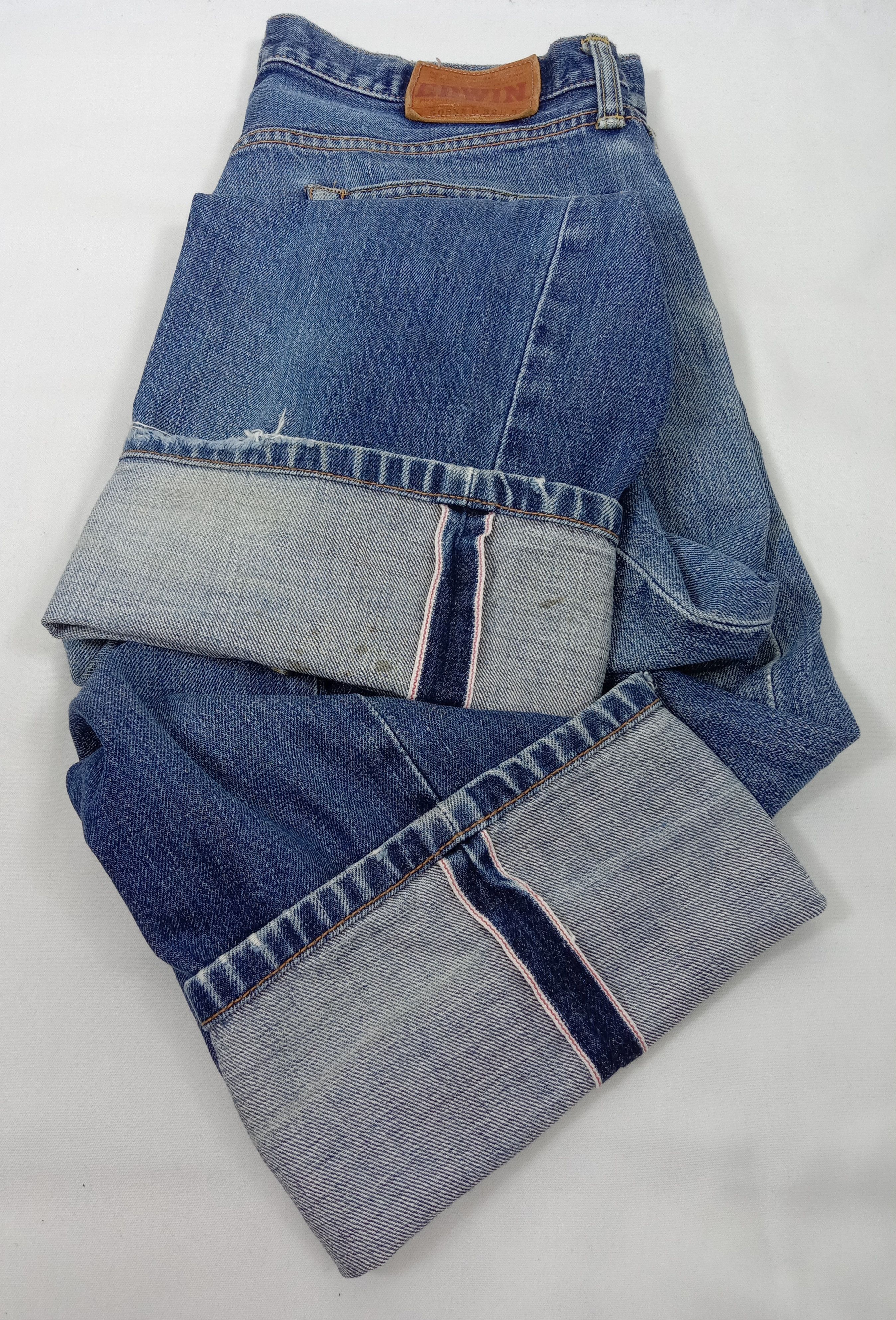 Edwin Vintage Edwin 505x Selvedge Orange Tab Distressed Jeans Size US 32 / EU 48 - 15 Thumbnail