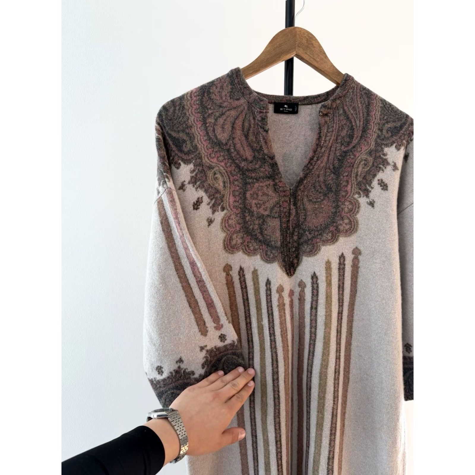 Etro LUXURY ETRO ABITO WOOL CASHMERE FANTASIA DRESS WOMEN SIZE 40 Made In Italy Size L / US 10 / IT 46 - 3 Thumbnail
