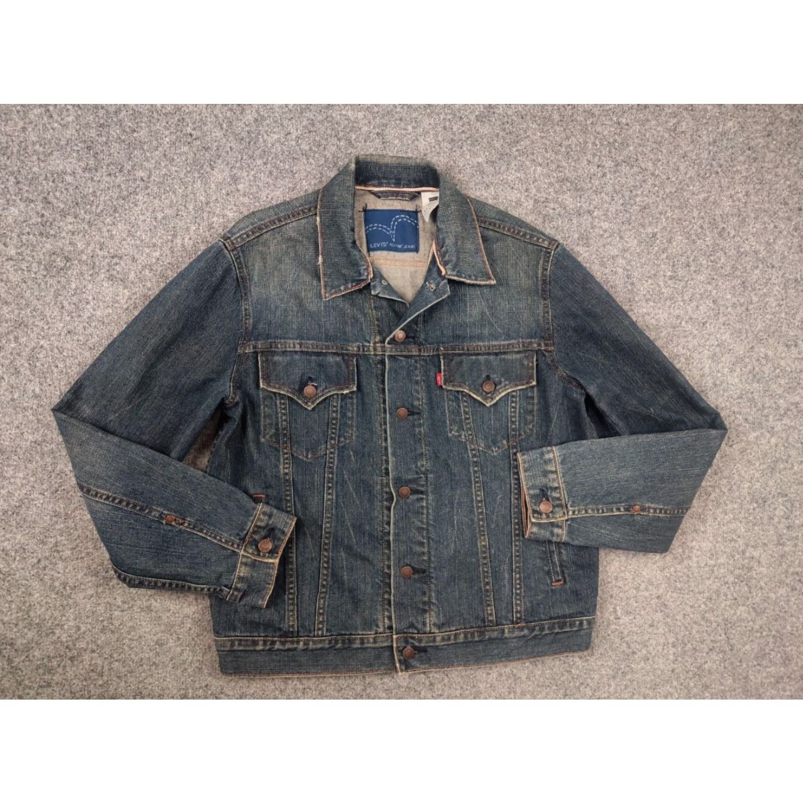 Levi's VINTAGE Levi's Trucker Jacket Slim Selvedge 90s Denim Blue Jacket Mens L XS? Size US L / EU 52-54 / 3 - 3 Thumbnail