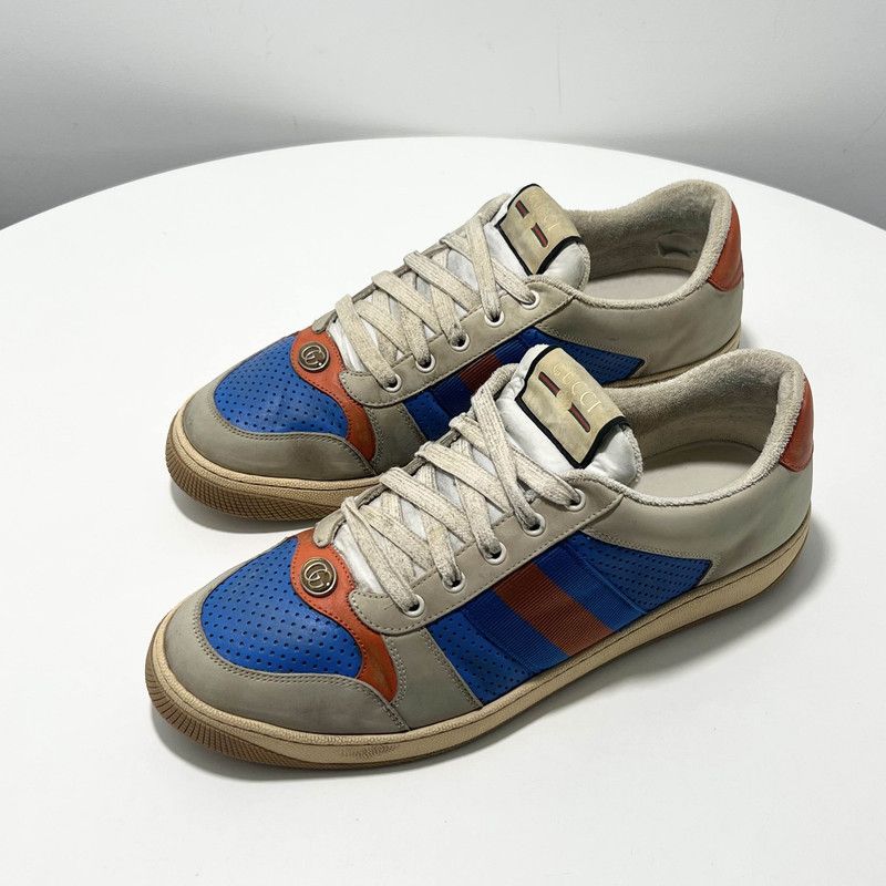 Gucci Gucci Screener Distressed Sneakers in Blue 0079 Size US 10.5 / EU 43-44 - 1 Thumbnail