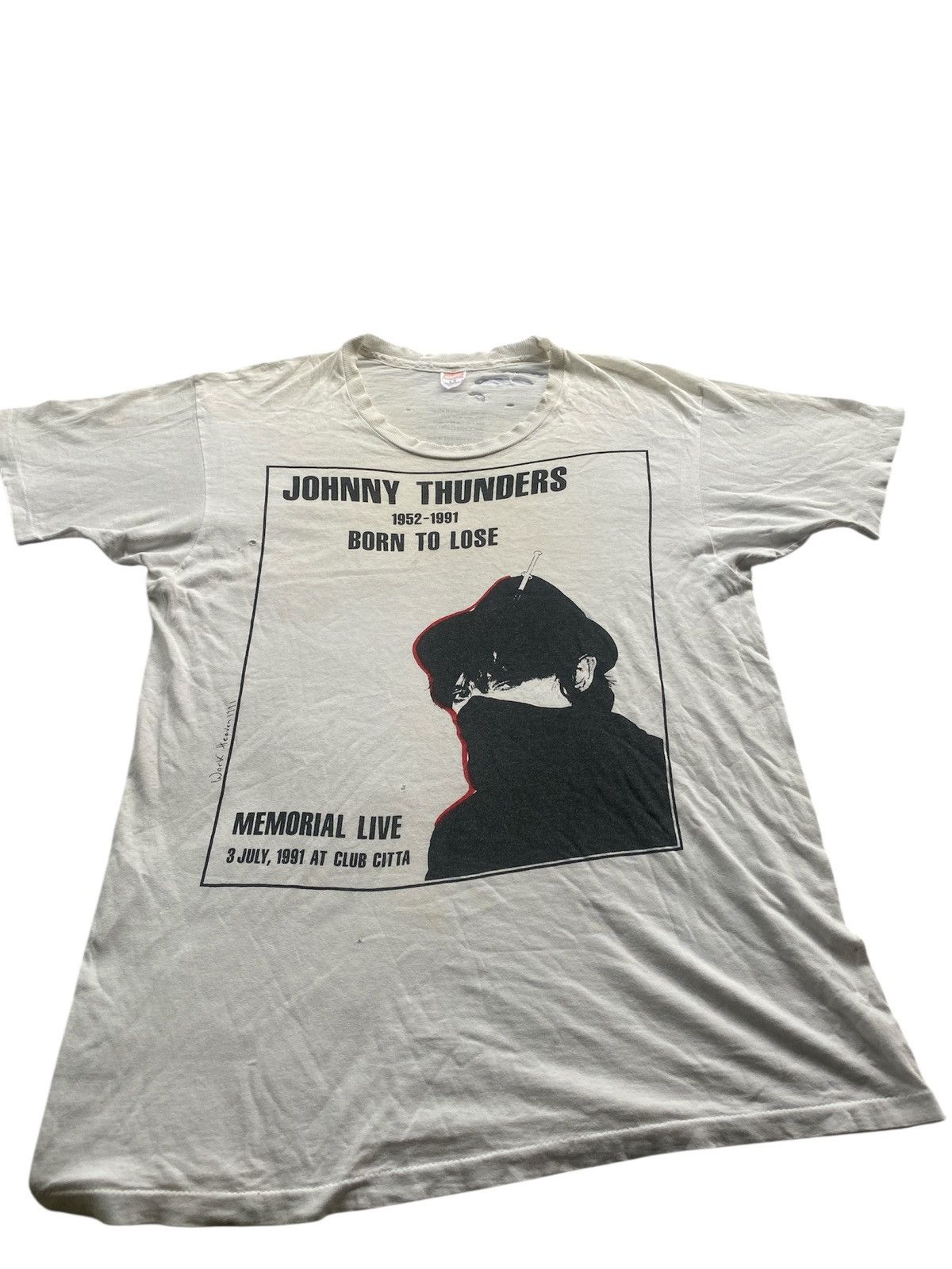 Band Tees Vintage Distrested 90s Johnny Thunders memorial Live Size US L / EU 52-54 / 3 - 1 Thumbnail