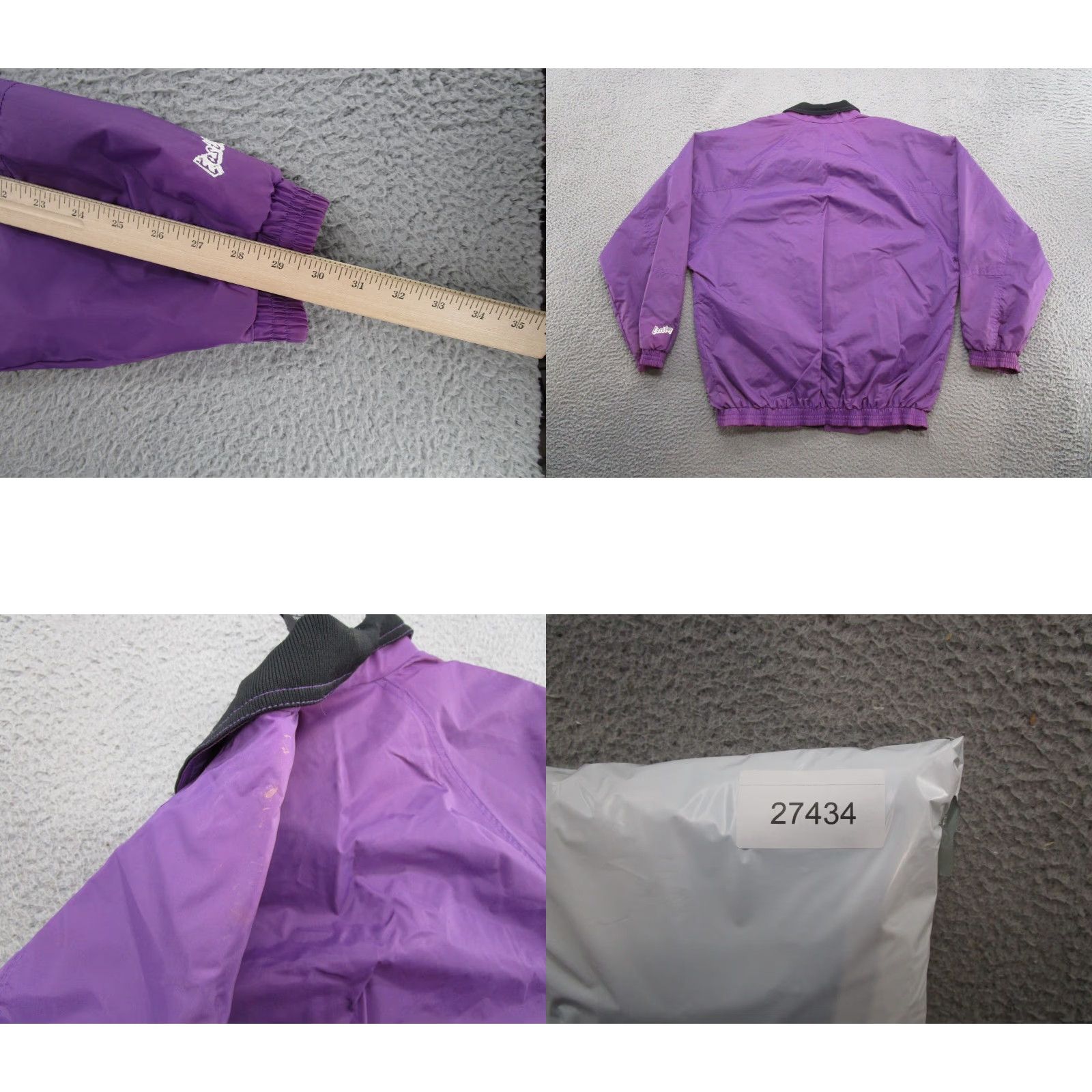Vintage VTG 90s Easton Windbreaker Purple Track Jacket Mens M Nylon Baseball Long Sleeve Casual Sports Size US M / EU 48-50 / 2 - 8 Thumbnail