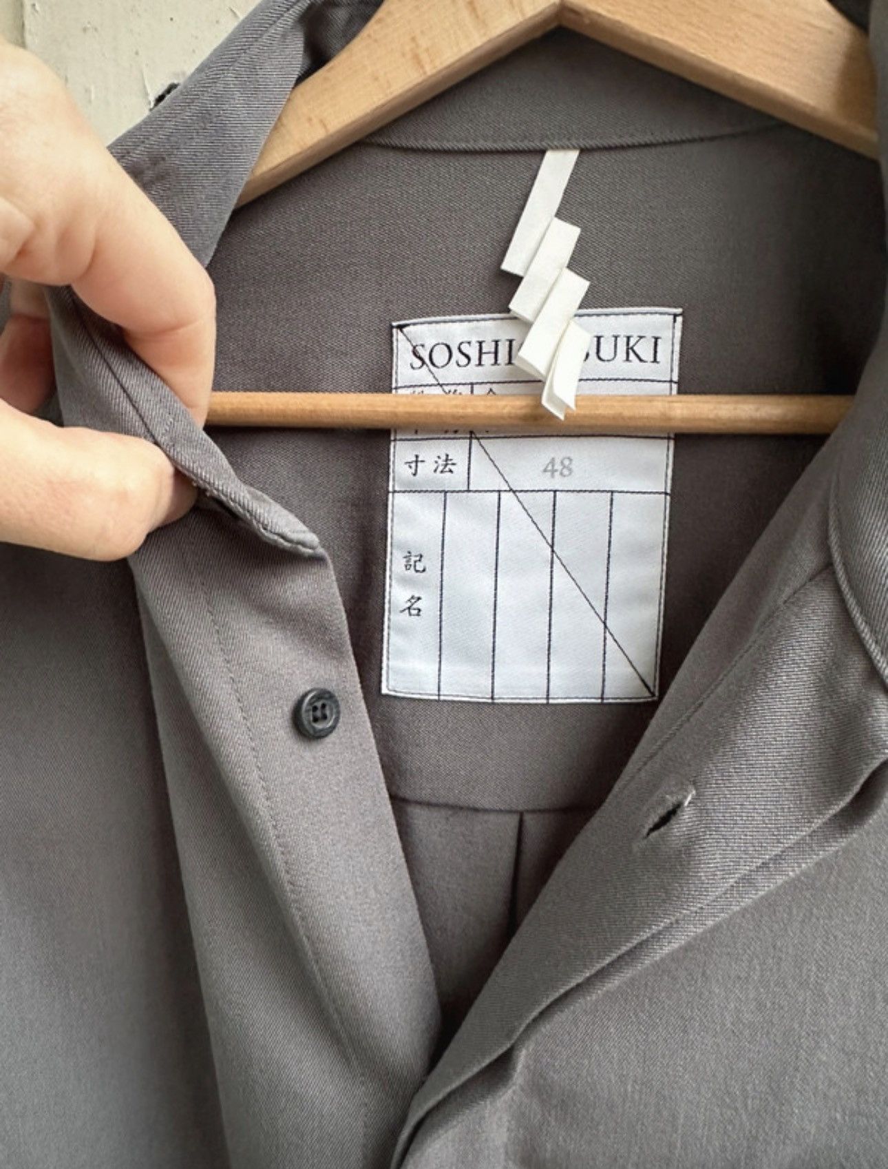 SOSHIOTSUKI Soshiotsuki Spread Collar Gray Shirt Size US M / EU 48-50 / 2 - 7 Thumbnail