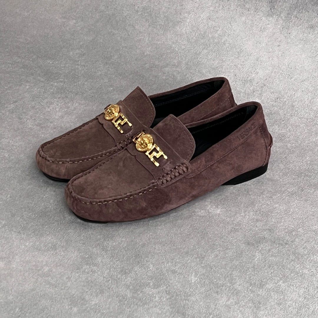 Versace VERSACE Brown Medusa Leather Loafers Size US 8 / IT 38 - 3 Thumbnail