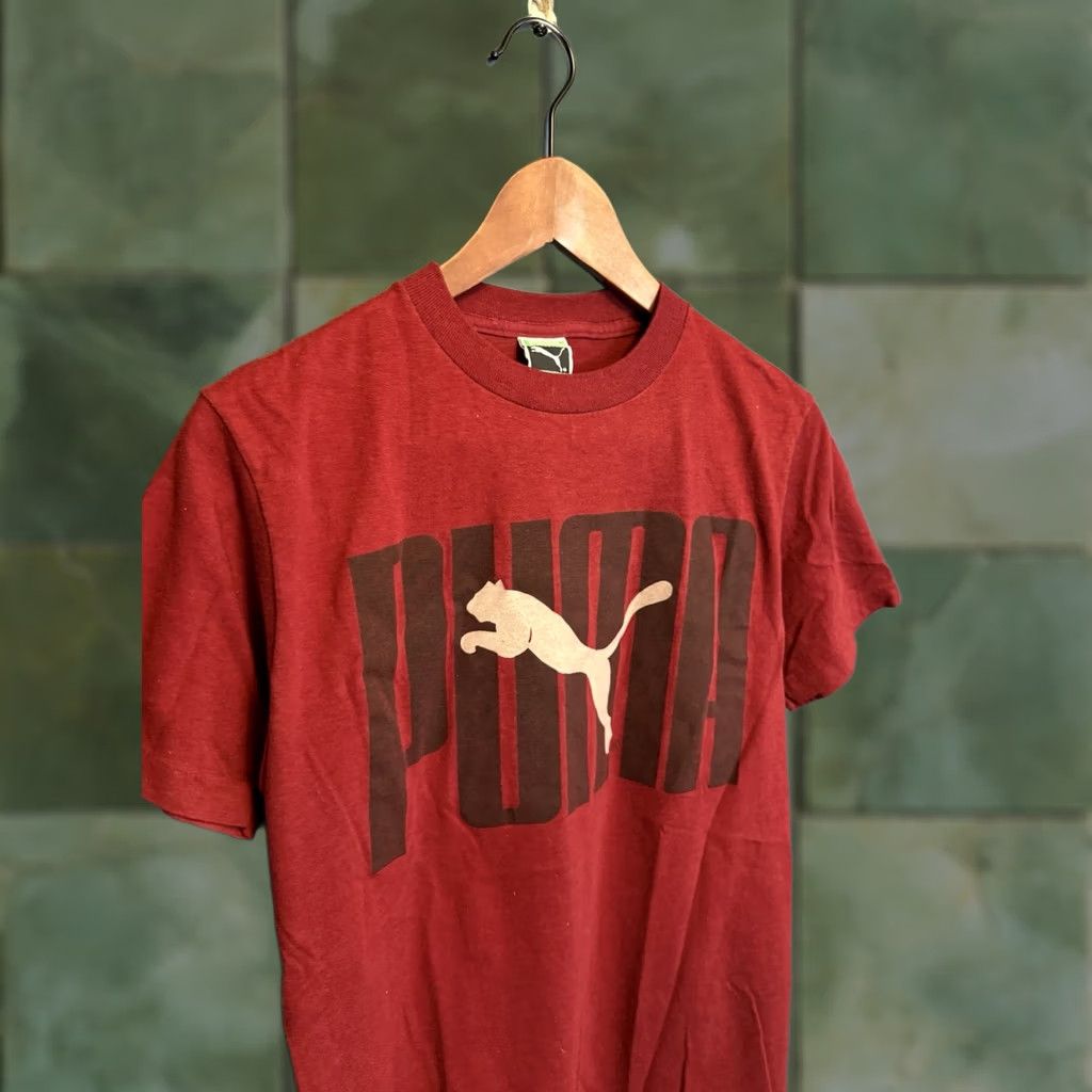 Puma VINTAGE Puma Logo Red Tee Shirt M Men 80s Size US M / EU 48-50 / 2 - 1 Thumbnail