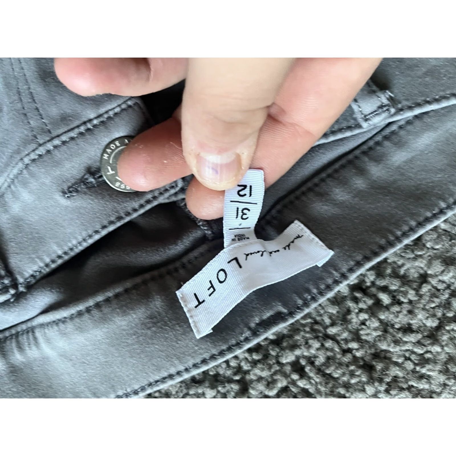 Loft LOFT Womens Jeggings Size 12 Gray Flat Front Tapered Stretch Jeans Size 34" / US 12 / IT 48 - 5 Thumbnail