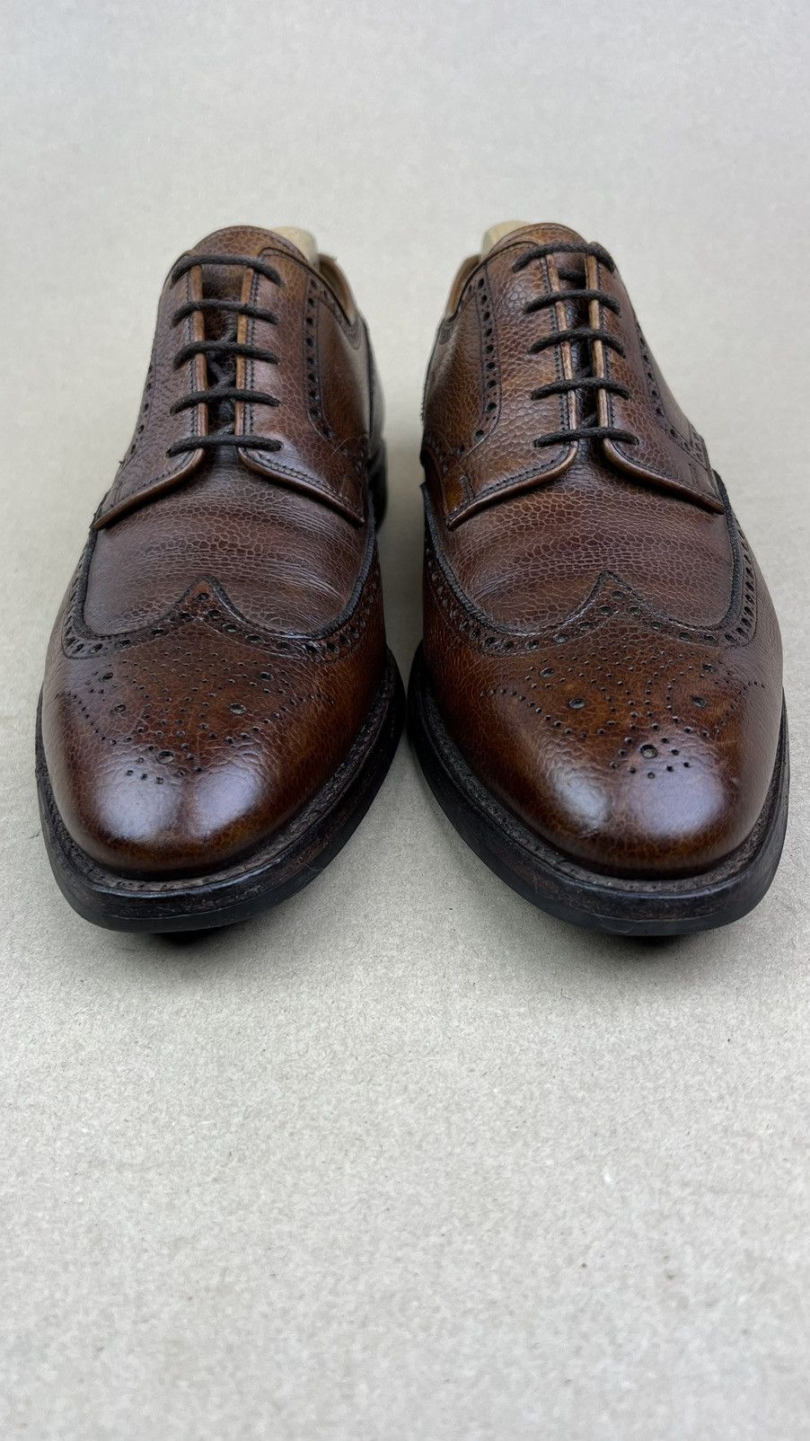 Crockett & Jones CROCKETT & JONES Swansea Derby Brogues Leather Shoes Brown Size US 11 / EU 44 - 6 Thumbnail