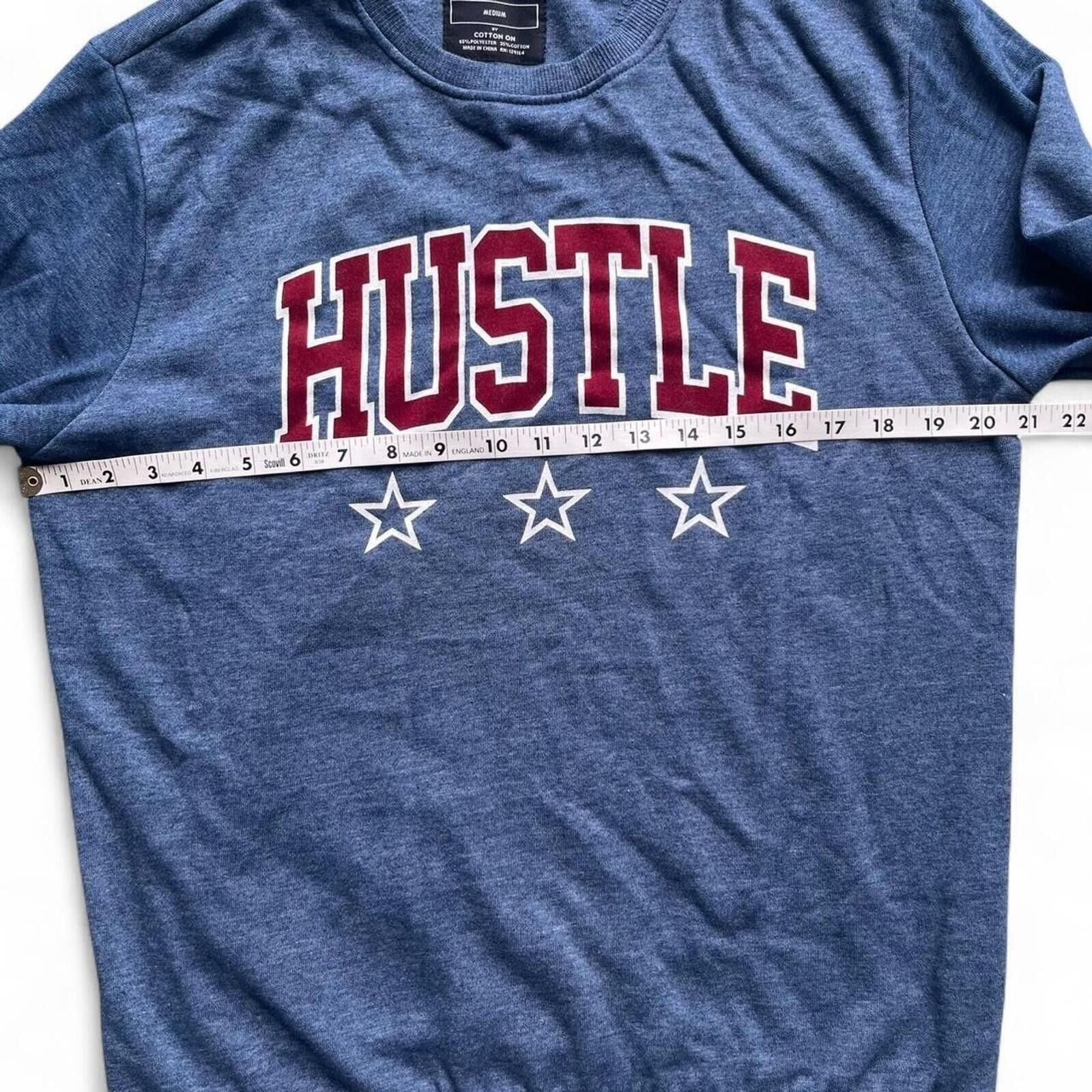 Cotton On Cotton On Blue Hustle Grunge Medium Crewneck Sweatshirt Size US M / EU 48-50 / 2 - 4 Thumbnail