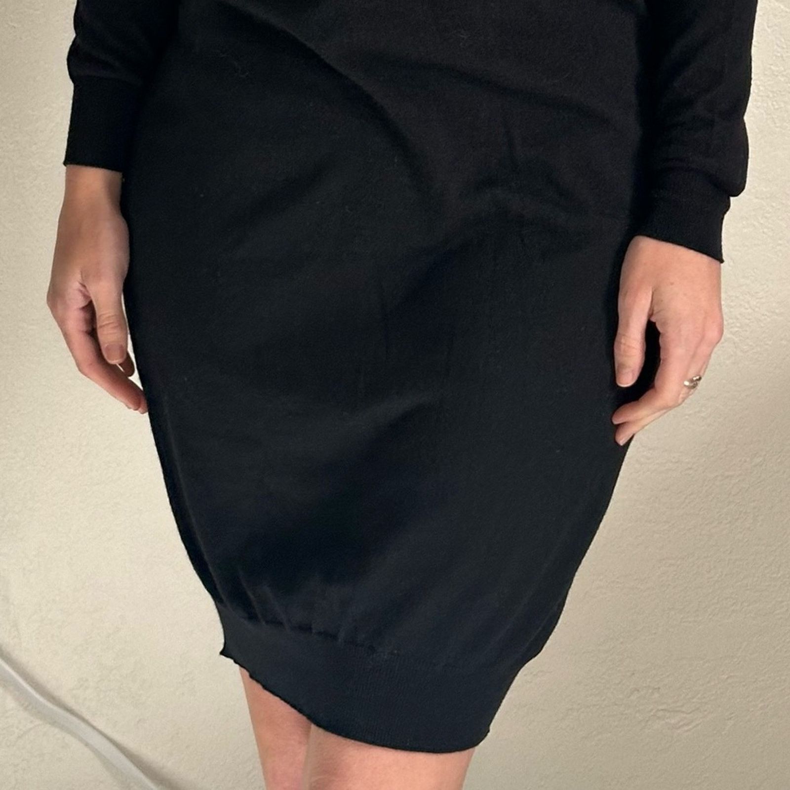 Lanvin Vtg Alber Elbaz Y2K Era Black Sweater Dress Wool Cash Silk Size XS / US 0-2 / IT 36-38 - 9 Thumbnail