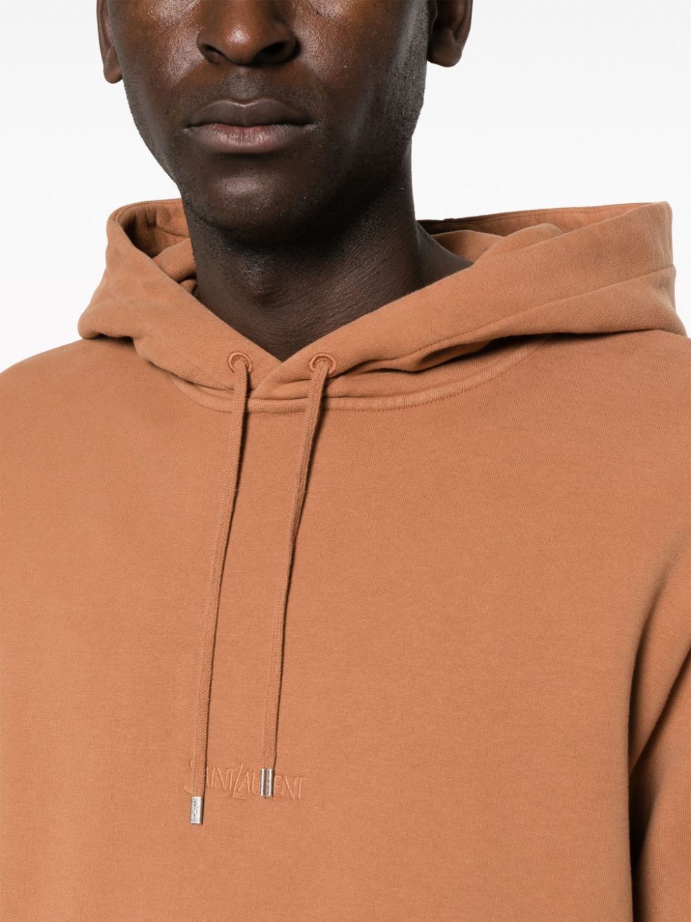 Saint Laurent Paris o1bcso1str1224 Logo Embroidered Hoodie in Light Orange Size US M / EU 48-50 / 2 - 5 Thumbnail