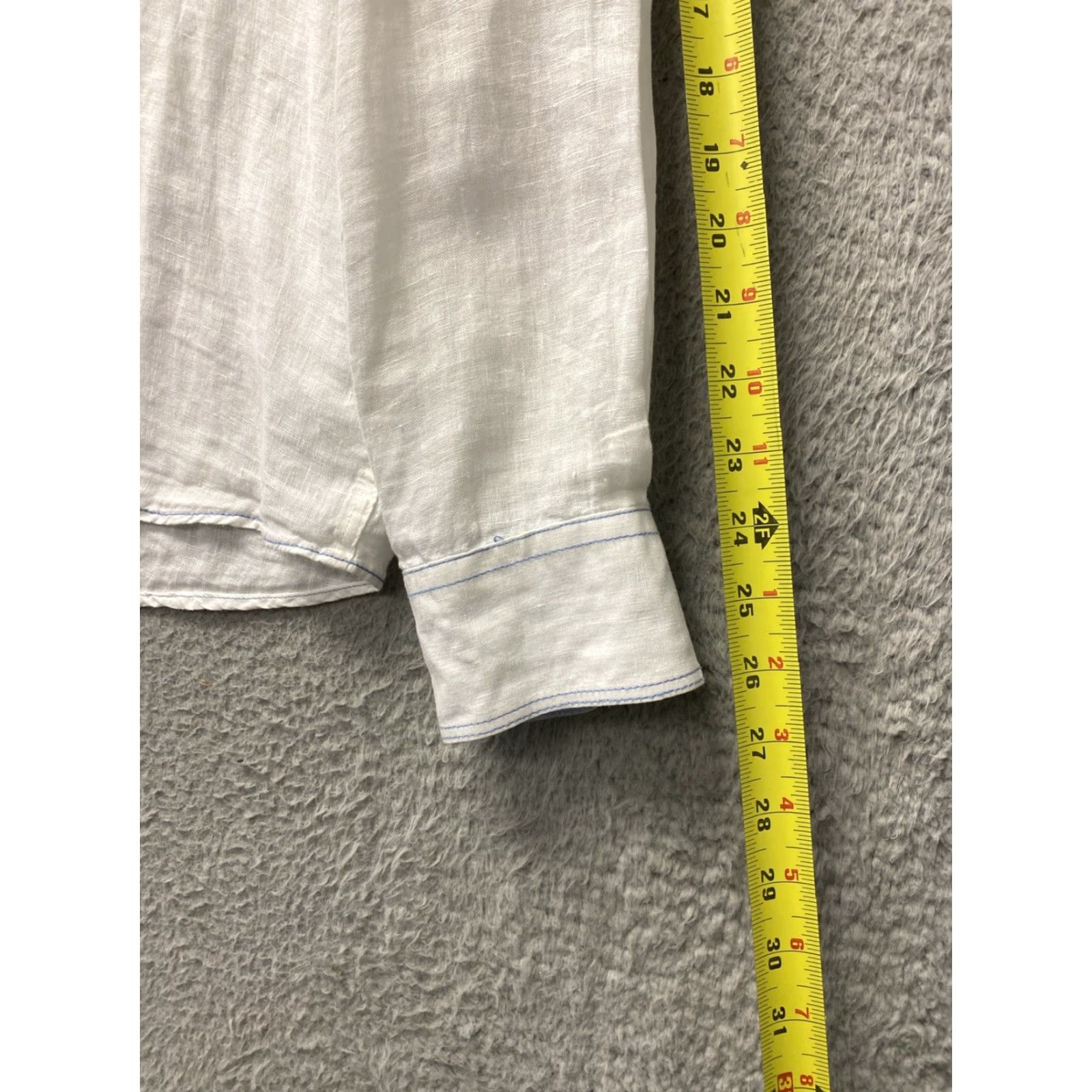 BUGATCHI Bugatchi Uomo Shirt Mens M White Linen Lightweight Button-Up Button-Down Size US M / EU 48-50 / 2 - 7 Thumbnail