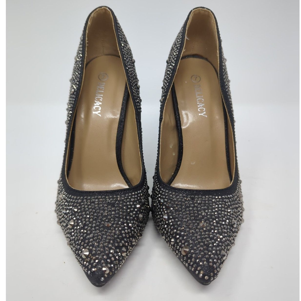 Other Delicacy Belinda Pointy Toe Rhinestones Slip-On High Heels 7 Size US 7 / IT 37 - 3 Thumbnail
