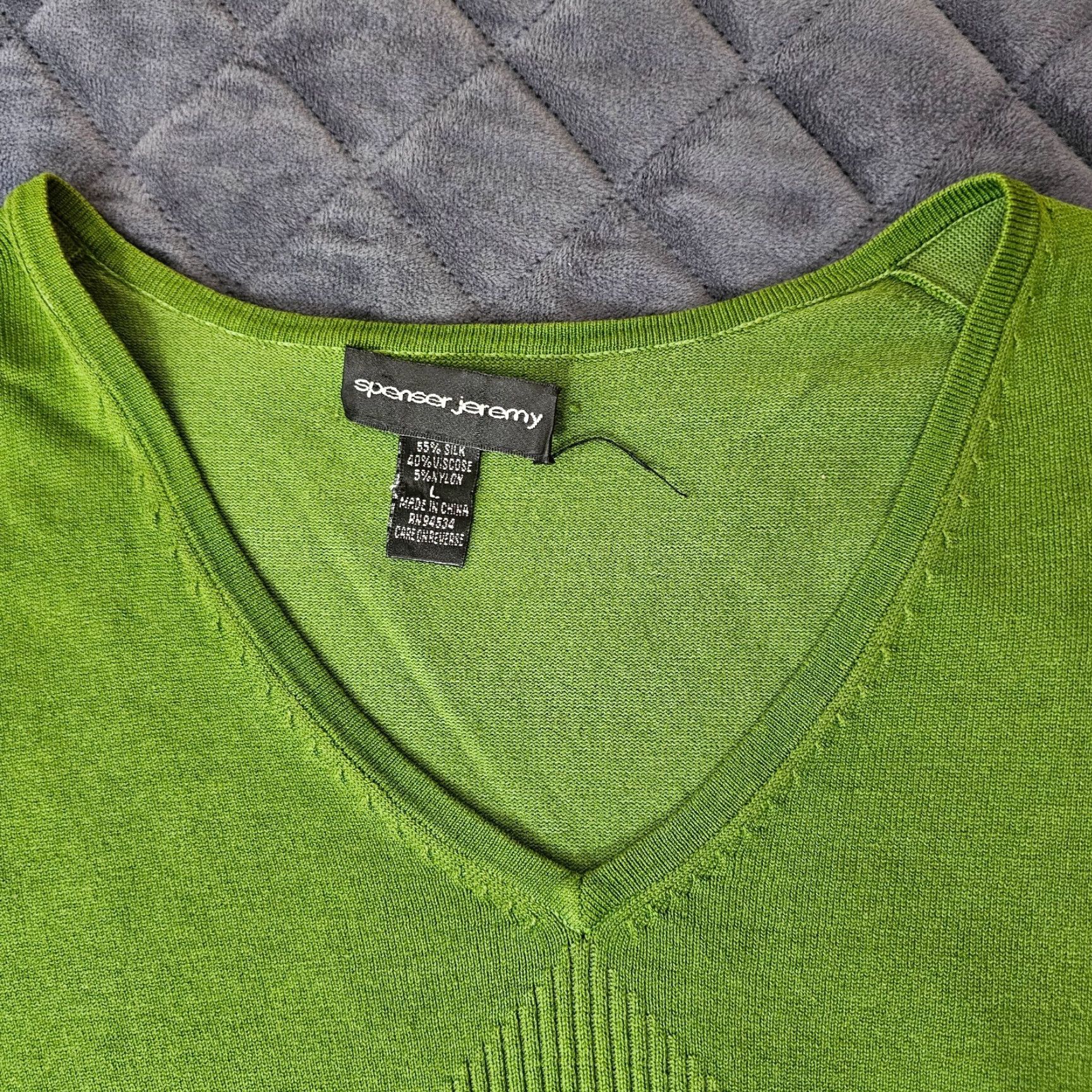 Vintage Vintage Spenser Jeremy Sweater Size L Green Knit Long Sleeve V-Neck Ribbed Size L / US 10 / IT 46 - 7 Thumbnail