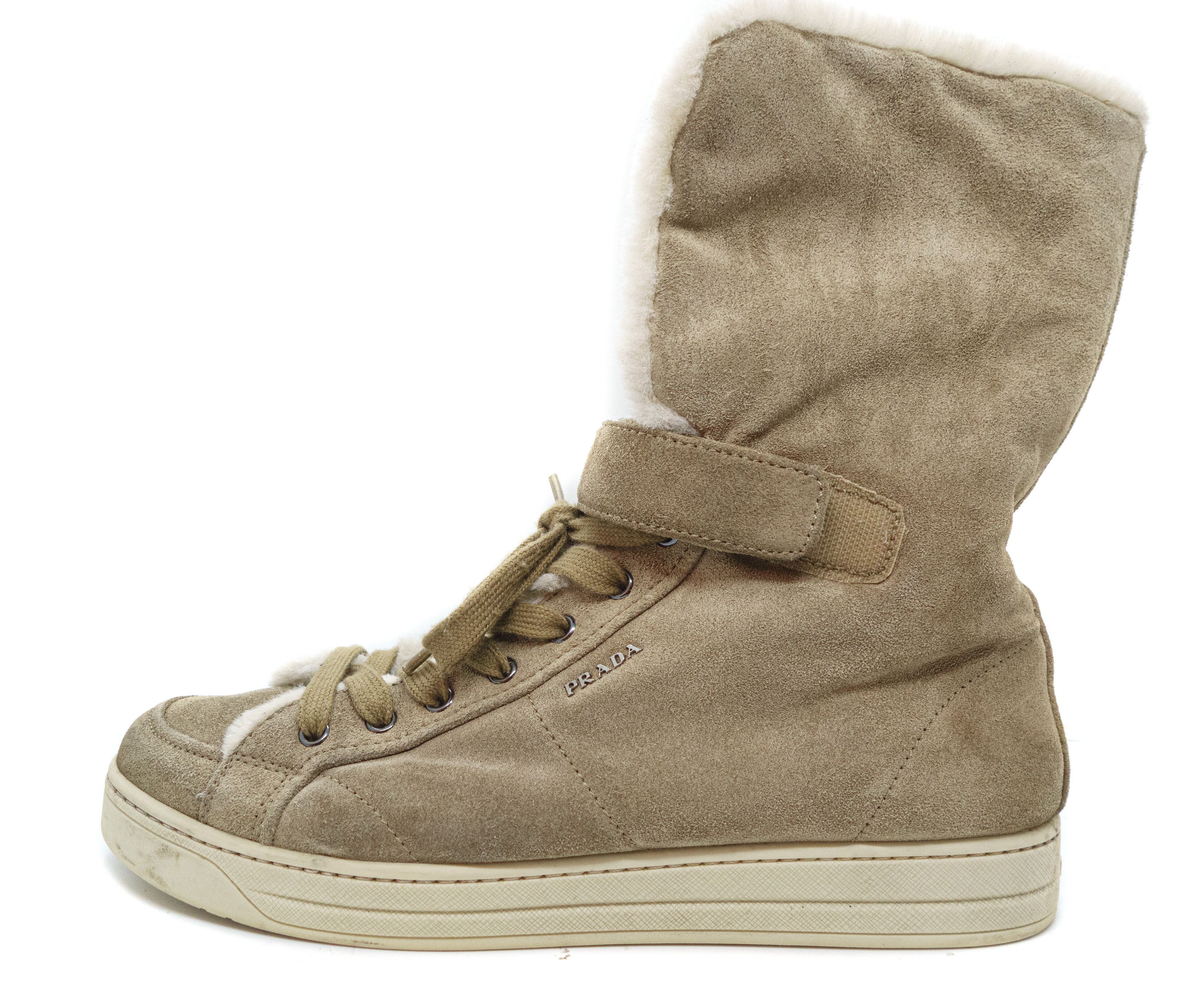 Prada Wedge Suede High Boots Size US 9 / IT 39 - 3 Thumbnail