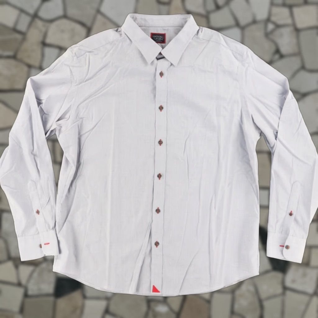 UNTUCKit VINTAGE Untuckit Rubican WF Slim Cotton Solid Button Up Shirt Gray Men's 2XL Size US XXL / EU 58 / 5 - 1 Thumbnail