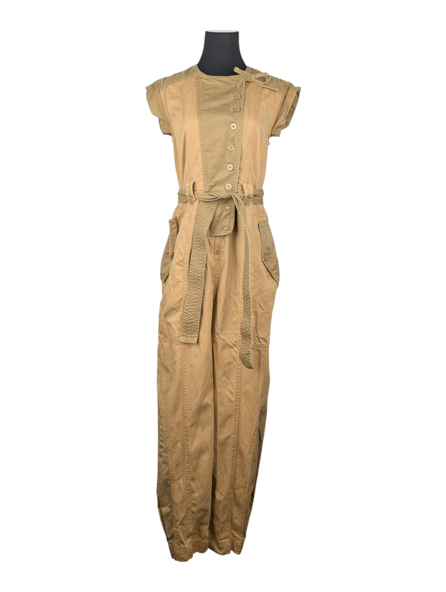 Ulla Johnson Ulla Johnson Khaki 2-Toned Patched Jumpsuit Size XS / US 0-2 / IT 36-38 - 1 Thumbnail