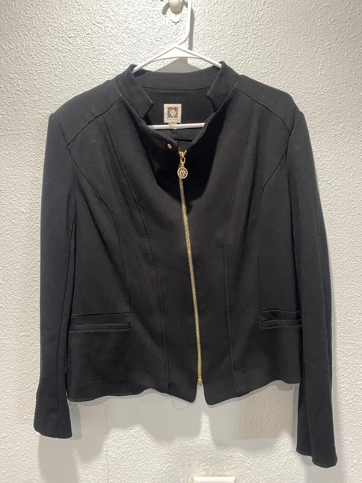 Other Anne Klein Black Zip-Up Blazer Jacket Large Size L / US 10 / IT 46 - 1 Thumbnail