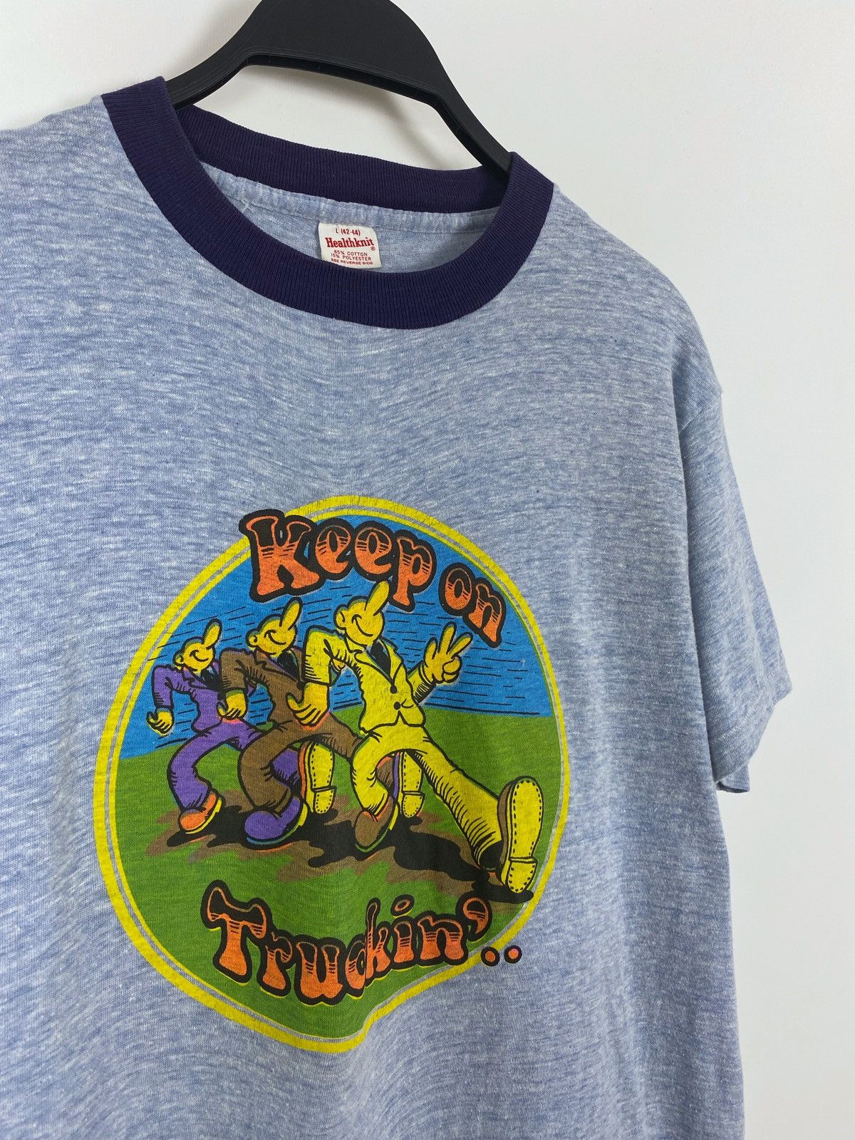Vintage 1970’s Vintage R. Crumb Keep On Truckin’.. Graphic Tee Size US L / EU 52-54 / 3 - 3 Thumbnail