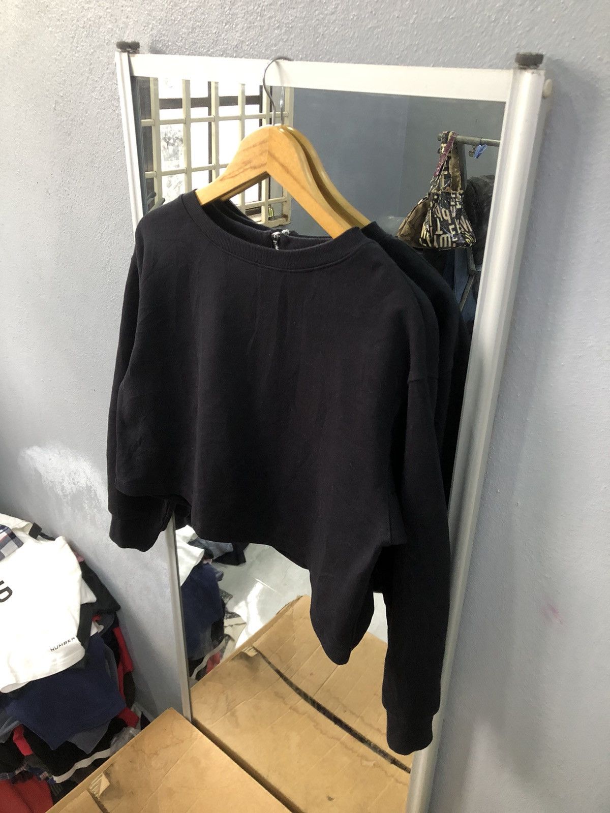 GU GU Japan Cropped Mock Neck Zip Sweatshirt Black Size M / US 6-8 / IT 42-44 - 8 Thumbnail