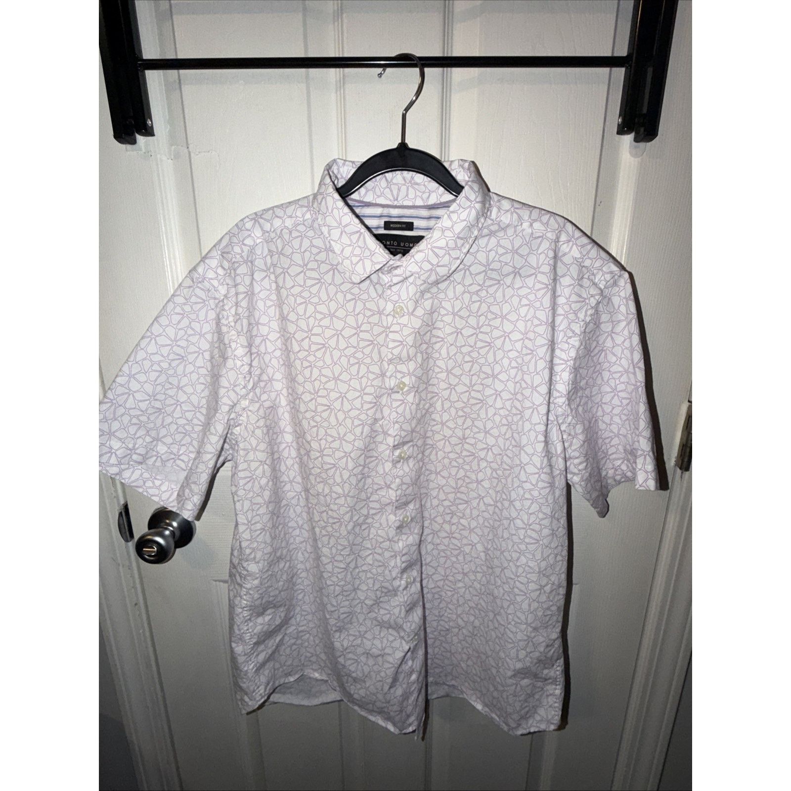 Pronto Uomo Pronto Uomo Men XL Floral Button Up Shirt Purple White Size US XL / EU 56 / 4 - 1 Thumbnail