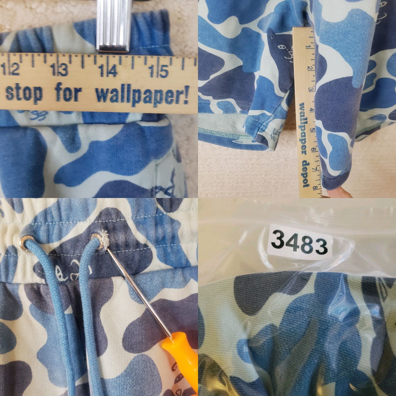 RIPNDIP RIPNDIP Tie Dye Cat Sweat Shorts Blue Pink Drawstring Pockets Elastic Waist M Size US 31 - 10 Thumbnail