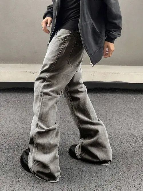 Jean × Vintage Stacked Denim Jeans Drip Hip Hop Size US 32 / EU 48 - 1 Thumbnail